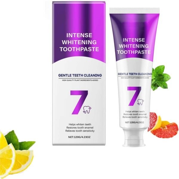7-Pro Intensive Whitening Toothpaste,Upgraded Purple Formula with 7 Probiotics,Enamel Repair & Fresh Breath,for Deep Stain Remover Toothpaste